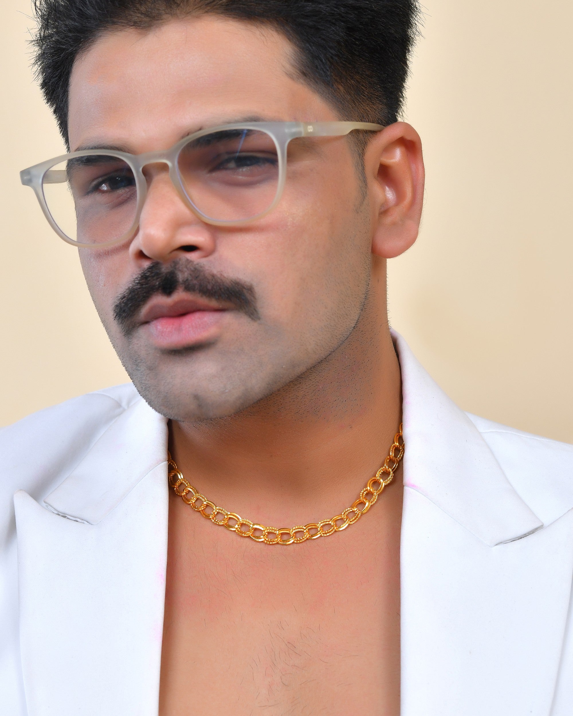 VOJ Men Designer Thick Stainless Steel Linked Chain