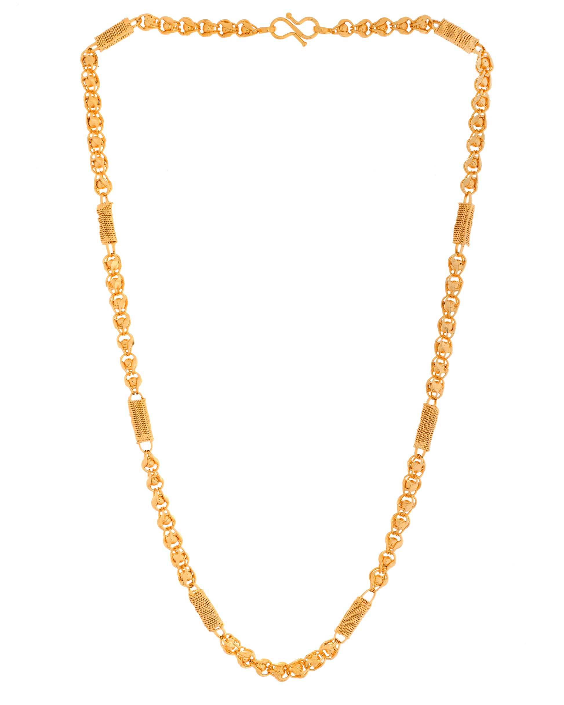 VOJ Men Pipe Shaped Gold Polished Chain - Distacart