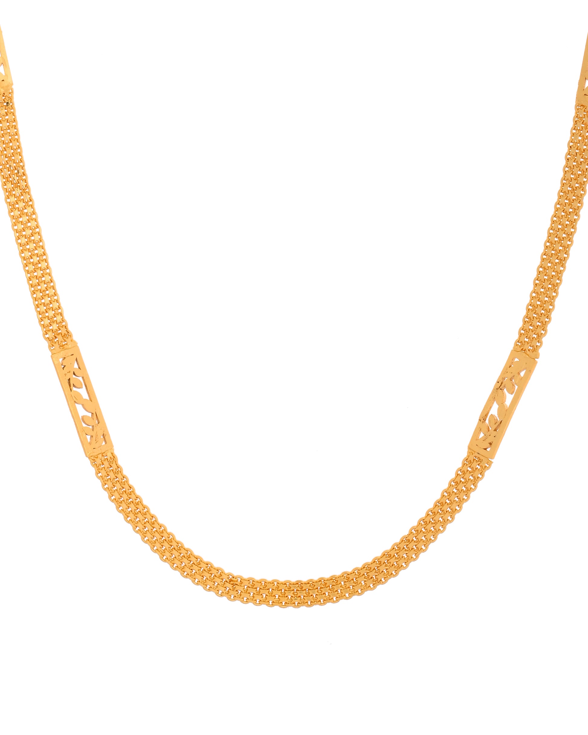 VOJ Men Designer Stainless Steel Gold Polished Classic Chain - Distacart