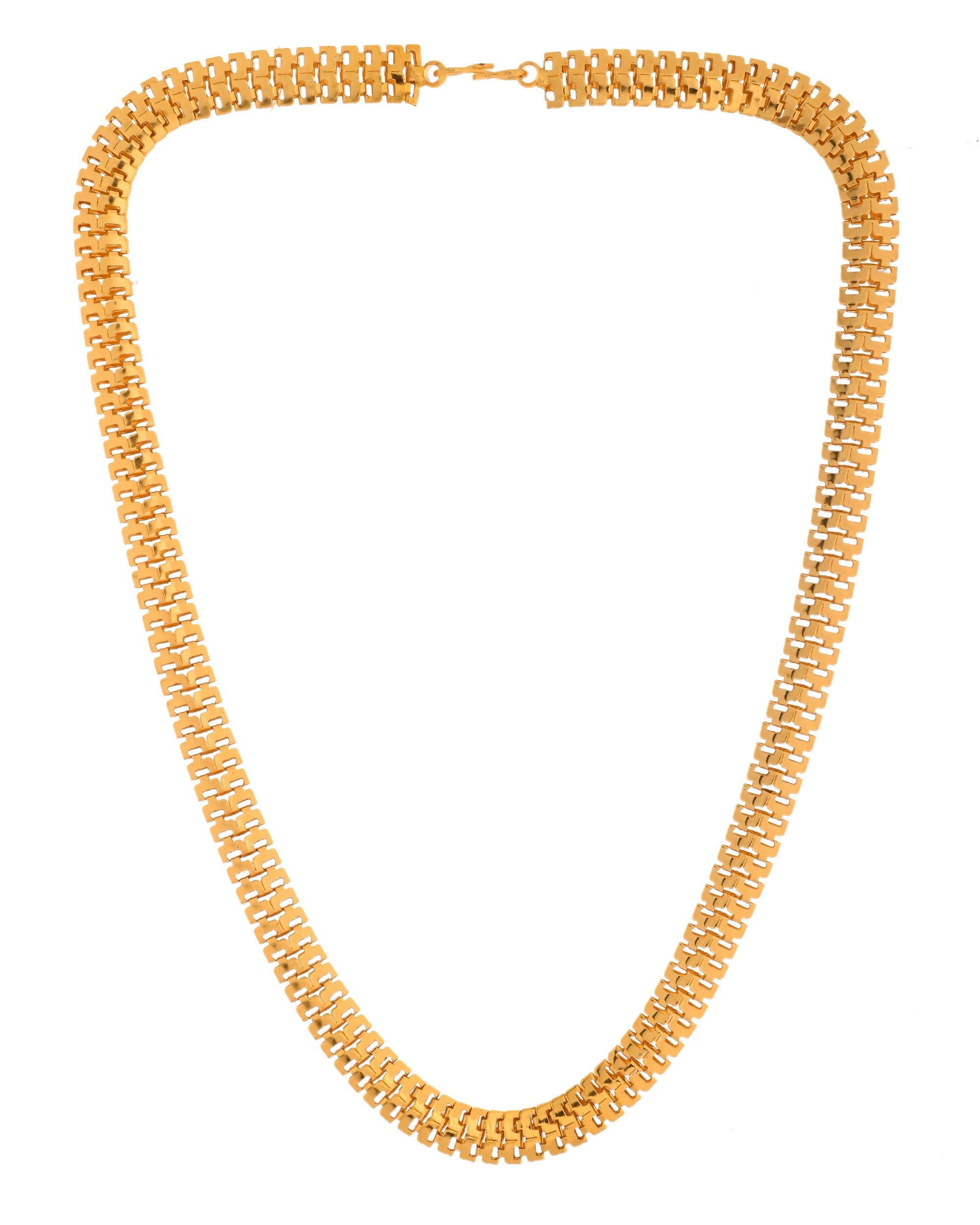 VOJ Stainless Steel Men Gold Polished Thick Chain