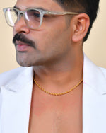 Thumbnail for VOJ Gold Polished Twisted Stainless Steel Chain For Men