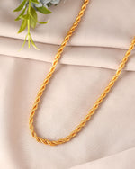 Thumbnail for VOJ Gold Polished Twisted Stainless Steel Chain For Men