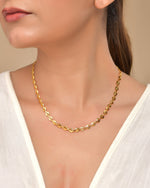Thumbnail for VOJ Gold Polished Geometrical Shaped Stainless Steel Chain For Women - Distacart