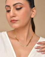 Thumbnail for VOJ Gold Polished Filled Leaf Shaped Chain For Women - Distacart