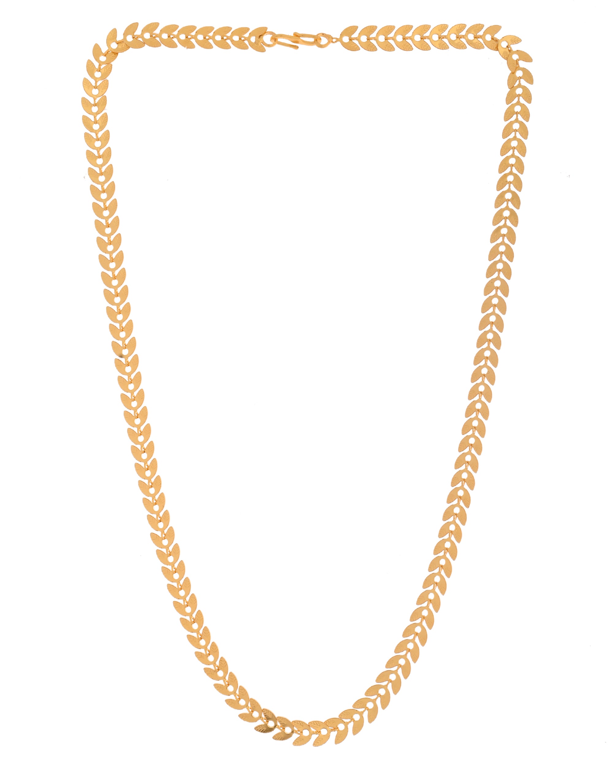 VOJ Gold Polished Filled Leaf Shaped Chain For Women - Distacart
