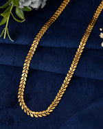 Thumbnail for VOJ Gold Polished Filled Leaf Shaped Chain For Women - Distacart