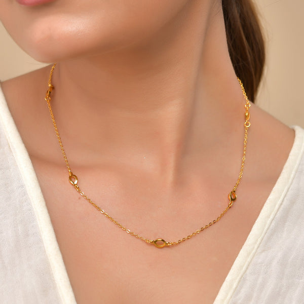 VOJ Gold Polished Minimal Designer Chain For Women - Distacart