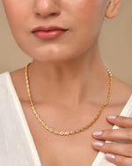 Thumbnail for VOJ Gold Polished Oval Shaped Designer Chain For Women - Distacart