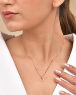 Thumbnail for VOJ Rose Gold Polished Chain With Small Circular Pendant - Distacart