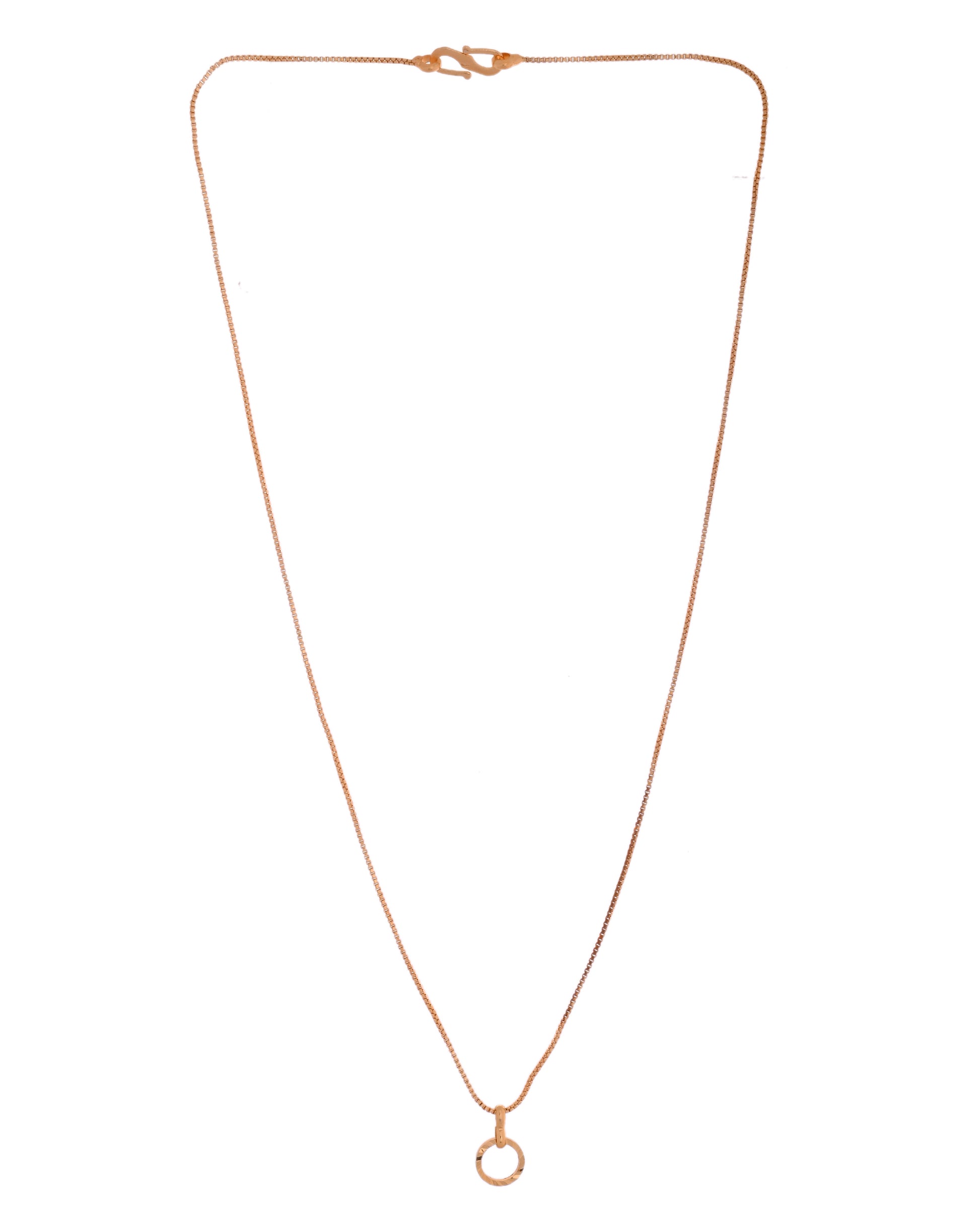 VOJ Rose Gold Polished Chain With Small Circular Pendant - Distacart