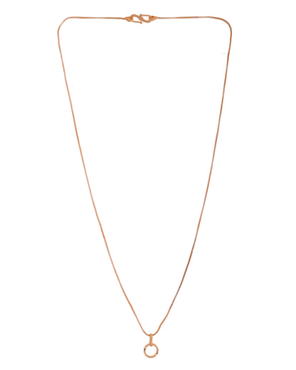 VOJ Rose Gold Polished Chain With Small Circular Pendant - Distacart
