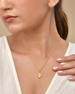 Thumbnail for VOJ Gold Polished Chain With Fish Shaped Stone Studded Pendant - Distacart