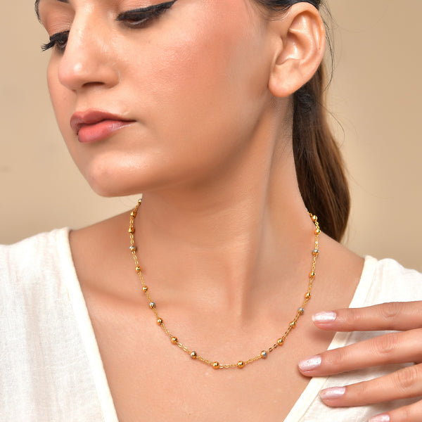 VOJ Stainless Steel Dual Toned Ball Chain For Women - Distacart