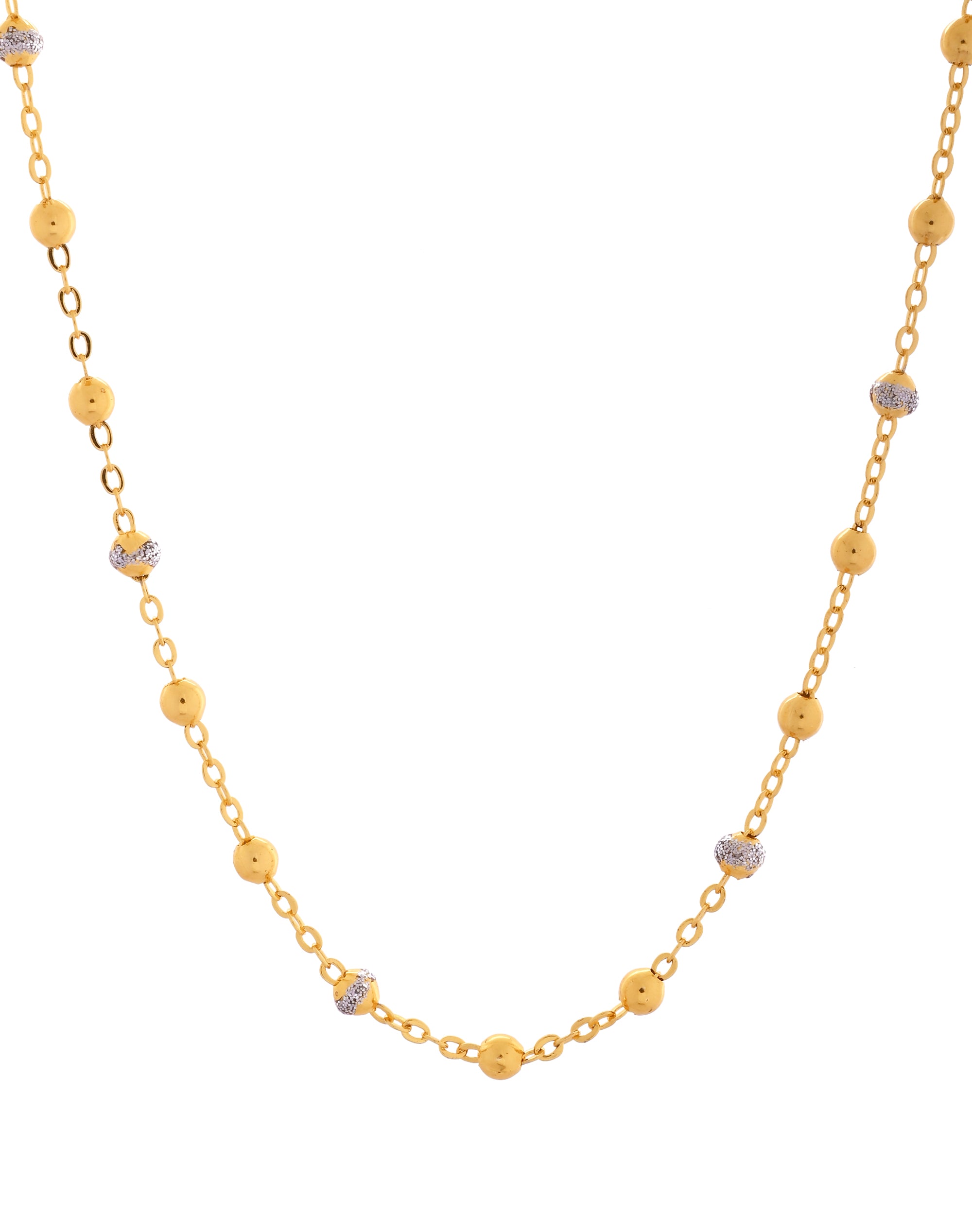 VOJ Stainless Steel Dual Toned Ball Chain For Women - Distacart