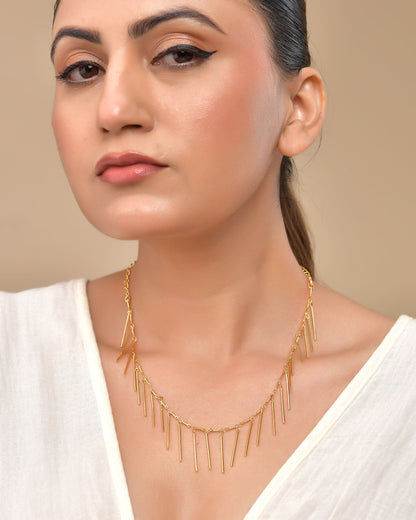 VOJ Women Gold Polished Statement Necklace - Distacart