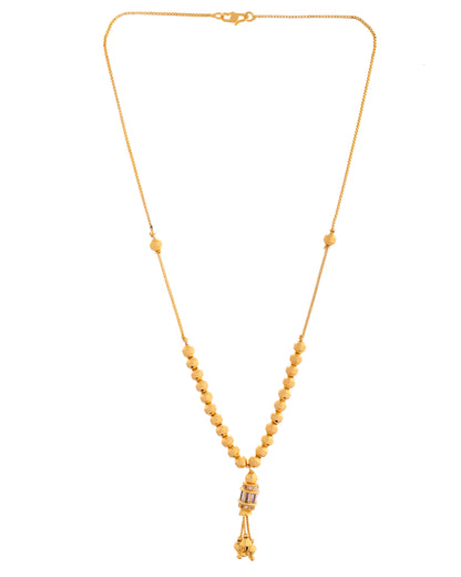 VOJ Rose Gold Polished Ad Studded Round Pendant With Chain - Distacart