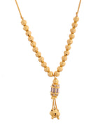 Thumbnail for VOJ Rose Gold Polished Ad Studded Round Pendant With Chain - Distacart