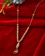 Thumbnail for VOJ Rose Gold Polished Ad Studded Round Pendant With Chain - Distacart