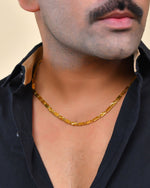 Thumbnail for VOJ Stainless Steel Gold Polished Biscuit Shaped Classic Chain - Distacart