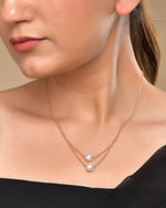 Thumbnail for VOJ Gold Polished Pearl Studded Multi Layer Chain