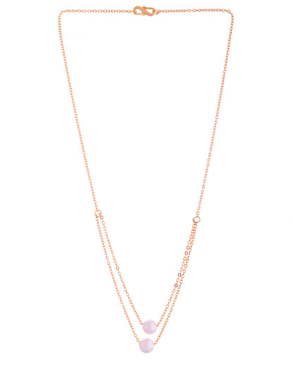 VOJ Gold Polished Pearl Studded Multi Layer Chain - Distacart