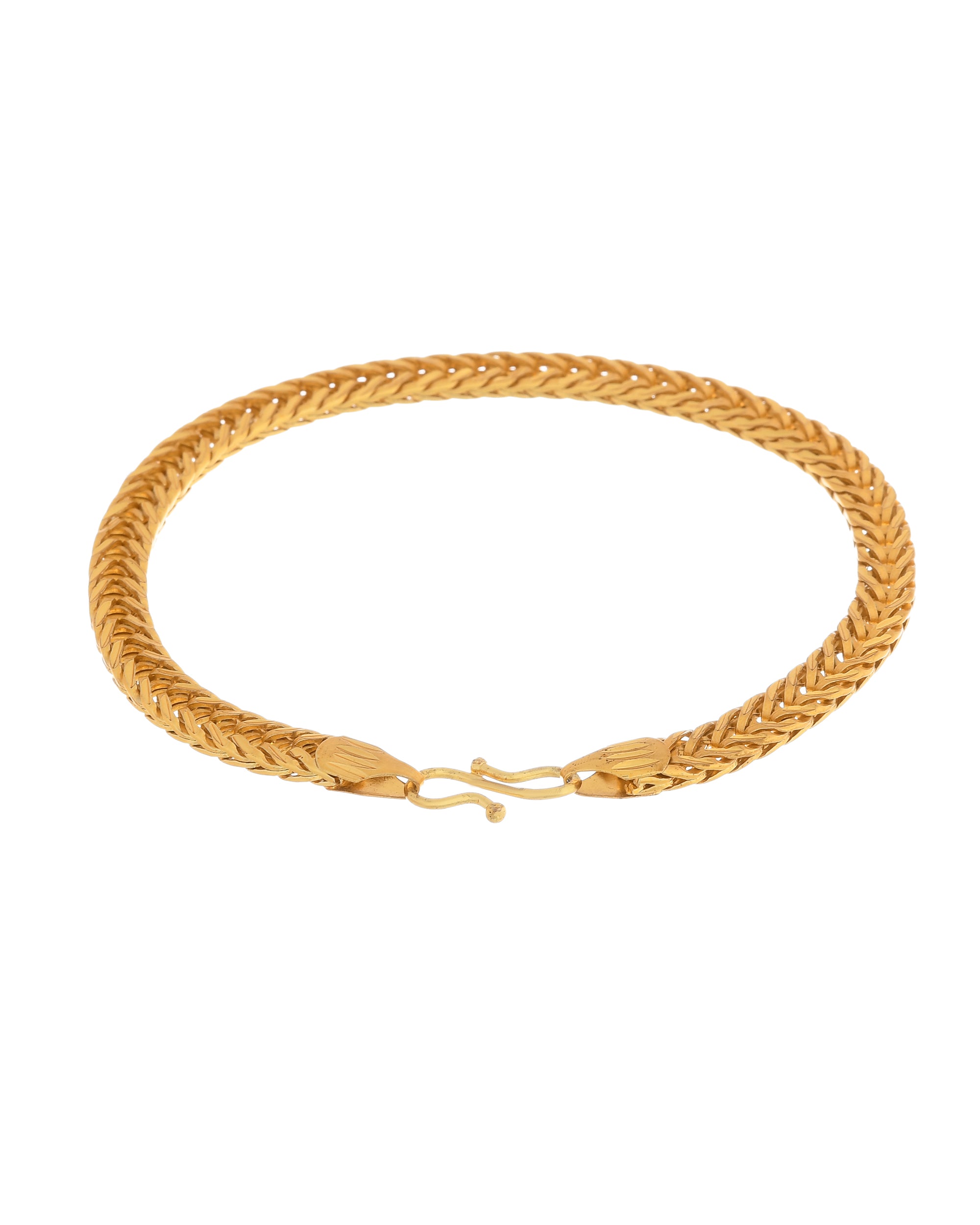 VOJ Men Gold Polished Stainless Steel Linked Bracelet - Distacart