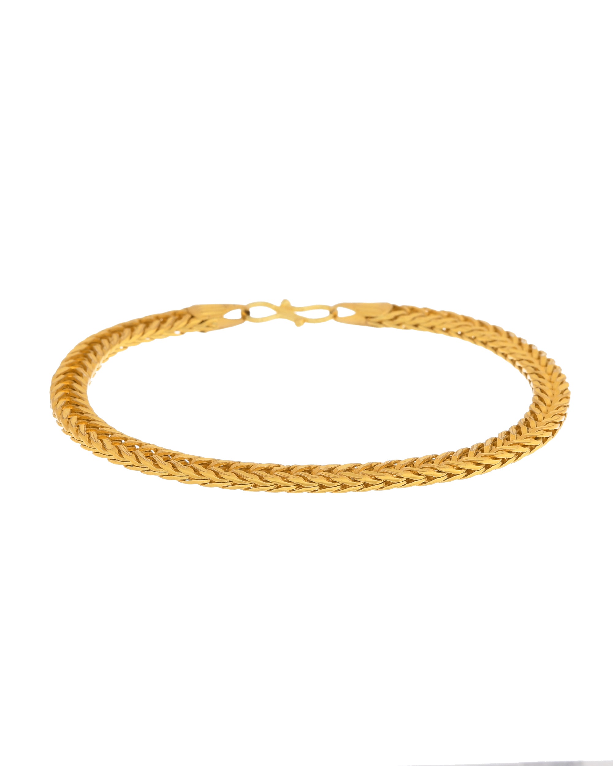 VOJ Men Gold Polished Stainless Steel Linked Bracelet - Distacart