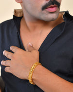Thumbnail for VOJ Gold Polished Handcrafted Stainless Steel Linked Bracelet For Men - Distacart