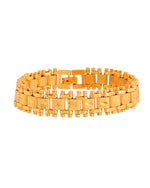 Thumbnail for VOJ Gold Polished Handcrafted Stainless Steel Linked Bracelet For Men - Distacart