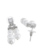 Thumbnail for VOJ Silver Plated Pearl & Ad Studded Designer Jewellery Set - Distacart