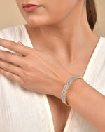 Thumbnail for VOJ Women Gold Polished Cz Studded Kada Bracelet - Distacart