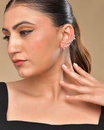 Thumbnail for VOJ Silver Plated Cz Stone Studded Teardrop Shaped Ear Cuff Earrings - Distacart