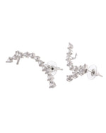 Thumbnail for VOJ Silver Plated Cz Stone Studded Teardrop Shaped Ear Cuff Earrings - Distacart