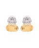 VOJ Gold Polished Small Coin & Stone Studded Studs Earrings - Distacart