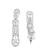 Thumbnail for VOJ Silver Plated Ad Stone Studded Long Earrings - Distacart