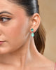 VOJ Silver Plated Sea Green Stone Studded Studs Earrings - Distacart