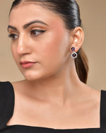 Thumbnail for VOJ Silver Plated Purple Stone Geometrical Shaped Earrings - Distacart