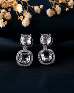 Thumbnail for VOJ Silver Plated Stone Geometrical Shaped Earrings - Distacart