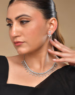 Thumbnail for VOJ Silver Plated Ad Stone Studded Elegant Minimal Jewellery Set - Distacart