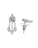 Thumbnail for VOJ Silver Plated Ad Stone Studded Elegant Minimal Jewellery Set - Distacart