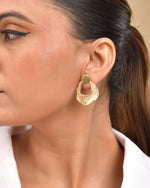 Thumbnail for VOJ Gold Polished Anti Tarnished Designer Studs Earrings - Distacart