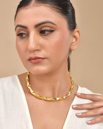 Thumbnail for VOJ Gold Polished Anti Tarnished Designer Hasli Necklace - Distacart