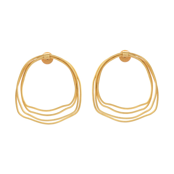 VOJ Gold Polished Anti Tarnished Multi Wired Studs Earrings - Distacart