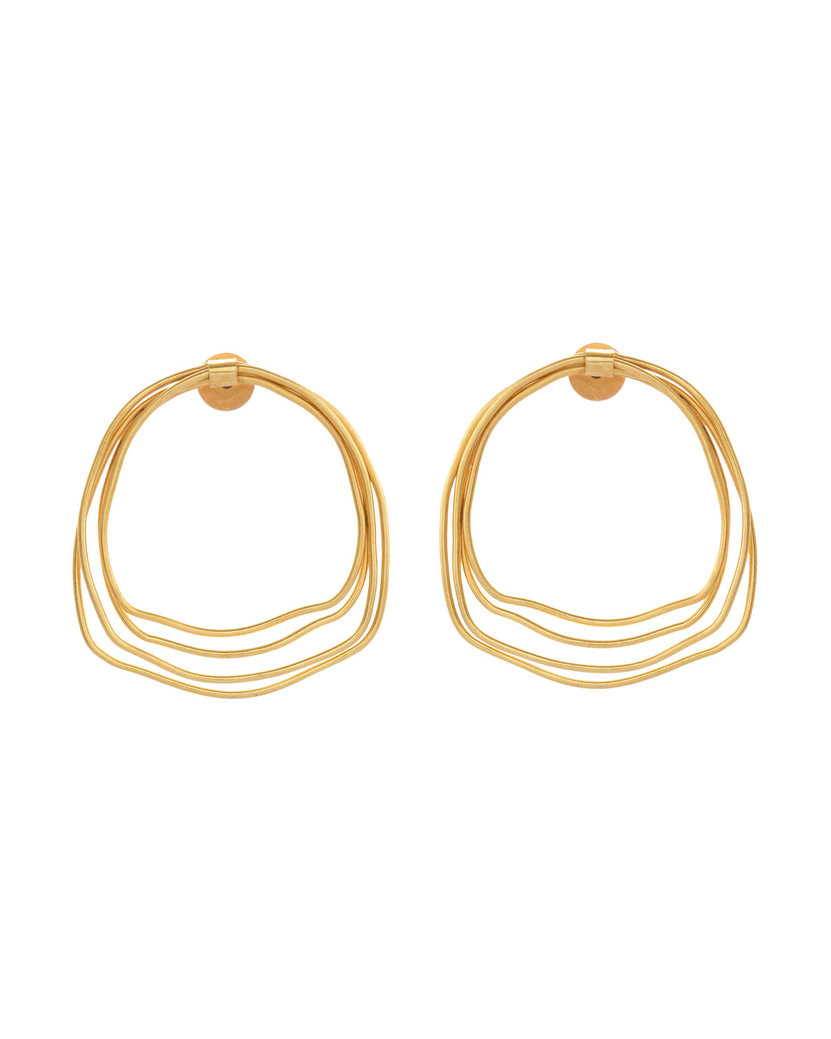 VOJ Gold Polished Anti Tarnished Multi Wired Studs Earrings - Distacart