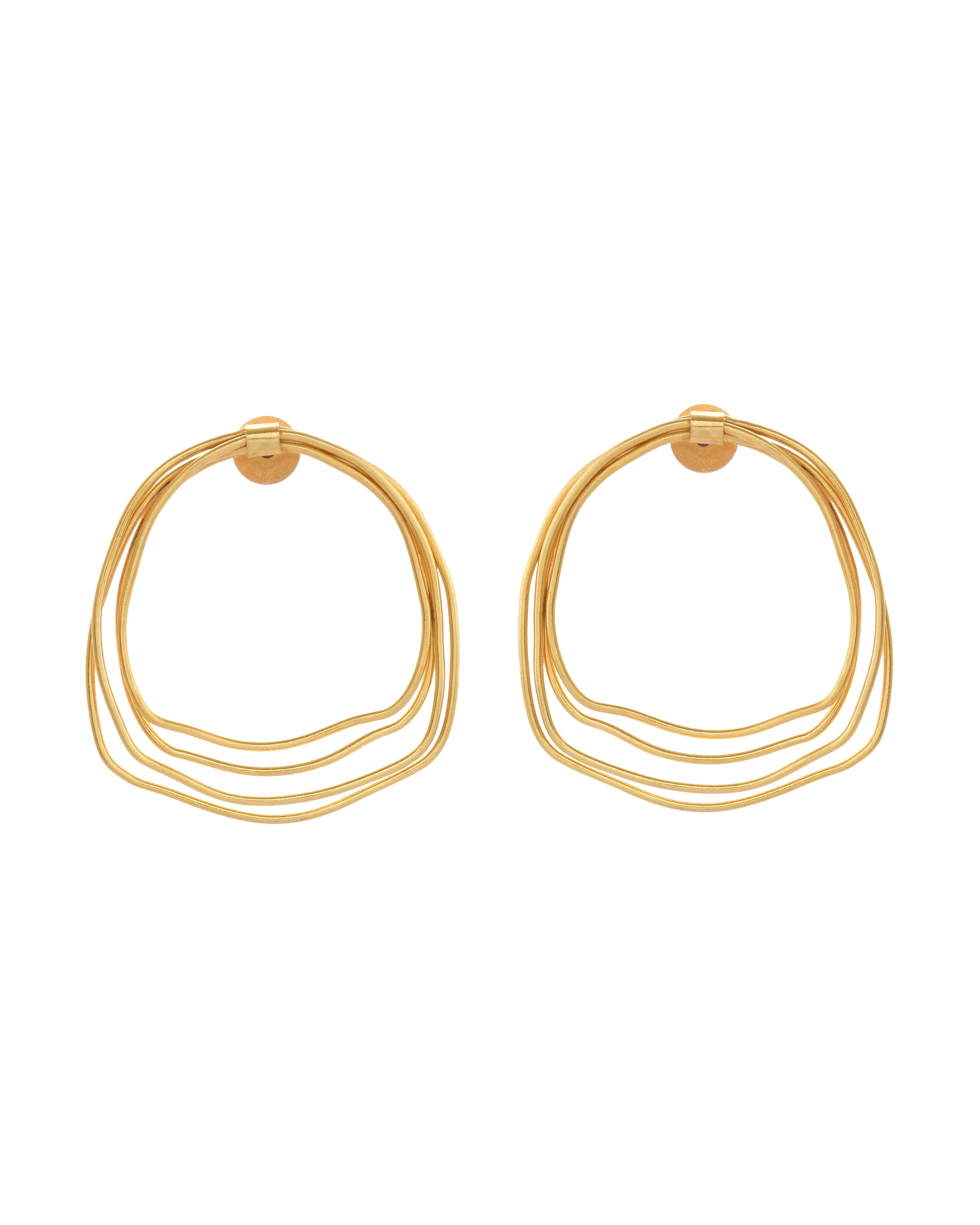VOJ Gold Polished Anti Tarnished Multi Wired Studs Earrings - Distacart