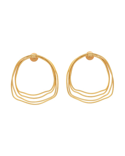 VOJ Gold Polished Anti Tarnished Multi Wired Studs Earrings - Distacart