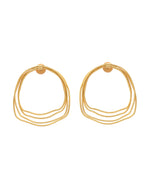 Thumbnail for VOJ Gold Polished Anti Tarnished Multi Wired Studs Earrings - Distacart