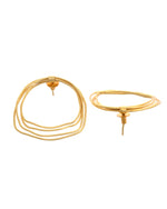 Thumbnail for VOJ Gold Polished Anti Tarnished Multi Wired Studs Earrings - Distacart