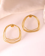 Thumbnail for VOJ Gold Polished Anti Tarnished Multi Wired Studs Earrings - Distacart