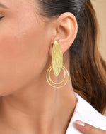 Thumbnail for VOJ Gold Polished Stainless Steel Designer Anti Tarnished Earrings - Distacart